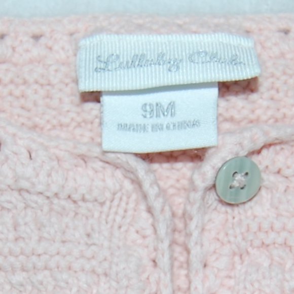 Lullaby Club Girls Infant 9M, Blush Pink, Cotton, Button Down Knit Cardigan - Picture 7 of 8